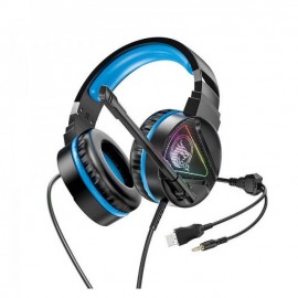 Геймерські навушники HOCO W104 Drift з мікрофоном LED підсвічуванням, Blue | Ігрові - Геймерські навушники